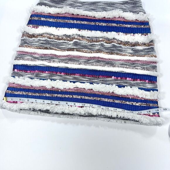 Anthropologie Moulinette Soeurs Erine beaded mixed material fall mini skirt 2 - Picture 9 of 12